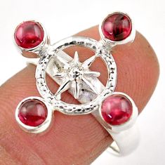 2.20cts amulet star natural red garnet 925 sterling silver ring size 7.5 t89601