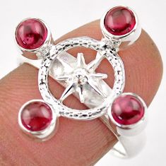 2.20cts amulet star natural red garnet 925 sterling silver ring size 8.5 t89604