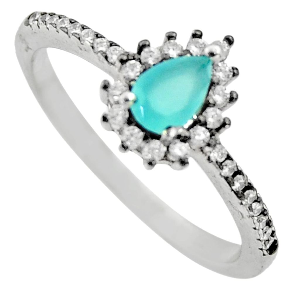2.49cts aqua chalcedony 925 sterling silver ring jewelry size 8 c9457