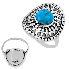 3.21cts back close green arizona mohave turquoise 925 silver ring size 7 n33780