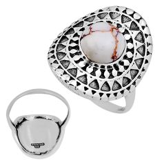 3.22cts back close natural wild horse magnesite 925 silver ring size 7.5 n33775