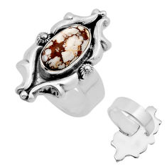 5.54cts back close wild horse magnesite 925 silver adjustable ring size 6 c33011