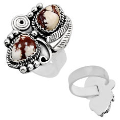 8.69cts back close wild horse magnesite 925 silver adjustable ring size 8 c33008