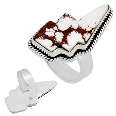 16.03cts back close wild horse magnesite silver adjustable ring size 6.5 c31435