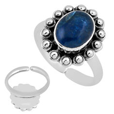 4.03cts back closed apatite (madagascar) silver adjustable ring size 7 n38714