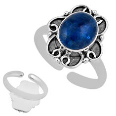 4.20cts back closed apatite (madagascar) silver adjustable ring size 7 n38715