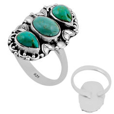 Back closed arizona mohave turquoise 925 silver adjustable ring size 8 n52229