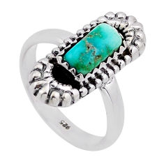 2.75cts back closed blue arizona mohave turquoise 925 silver ring size 7 n53089