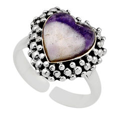 5.66cts back closed chevron amethyst 925 silver adjustable ring size 8 y92869