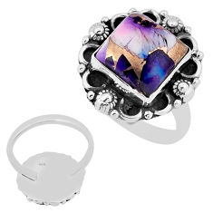 6.12cts back closed dahlia rose violet 925 sterling silver ring size 7 n37545