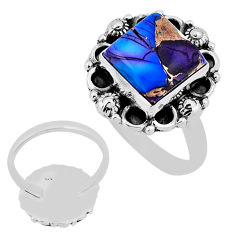 6.08cts back closed dahlia rose violet 925 sterling silver ring size 9 n37524