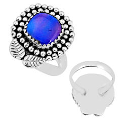 4.08cts back closed fine volcano aurora opal 925 silver ring size 6.5 y76374