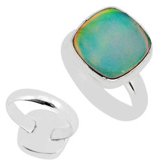 4.03cts back closed fine volcano aurora opal 925 silver ring size 6.5 y76861