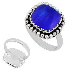 3.04cts back closed fine volcano aurora opal cushion silver ring size 8 n33873