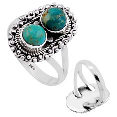 2.02cts back closed green arizona mohave turquoise 925 silver ring size 7 n48589