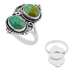 6.07cts back closed green arizona mohave turquoise 925 silver ring size 7 n53682