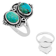 5.47cts back closed green arizona mohave turquoise 925 silver ring size 7 n53684
