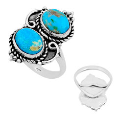 5.44cts back closed green arizona mohave turquoise 925 silver ring size 7 n53700