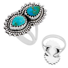 4.52cts back closed green arizona mohave turquoise 925 silver ring size 9 n53076