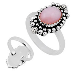 4.34cts back closed natural pink opal 925 sterling silver ring size 8.5 n34939
