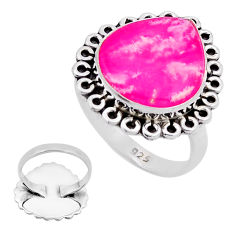 8.55cts back closed natural plume agate heart 925 silver ring size 7.5 n54507