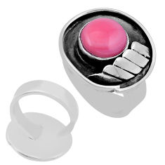 6.32cts back closed queen conch shell 925 silver adjustable ring size 8 n44566