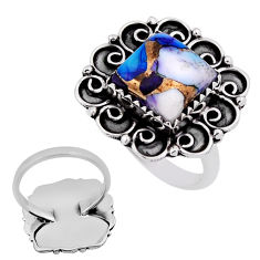 5.68cts back closed rose dahlia voilet 925 sterling silver ring size 7 n39253