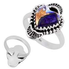 6.18cts back closed rose dahlia voilet heart sterling silver ring size 10 n36179