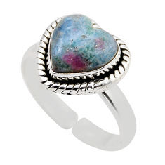 5.52cts back closed sonora sunrise heart silver adjustable ring size 9 y92849