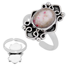 5.10cts back closed tourmaline in quartz silver adjustable ring size 7 n38738