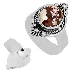 5.42cts back closed wild horse magnesite silver adjustable ring size 8 c33337