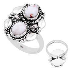 4.24cts back closed wild horse magnesite silver adjustable ring size 8 n52971