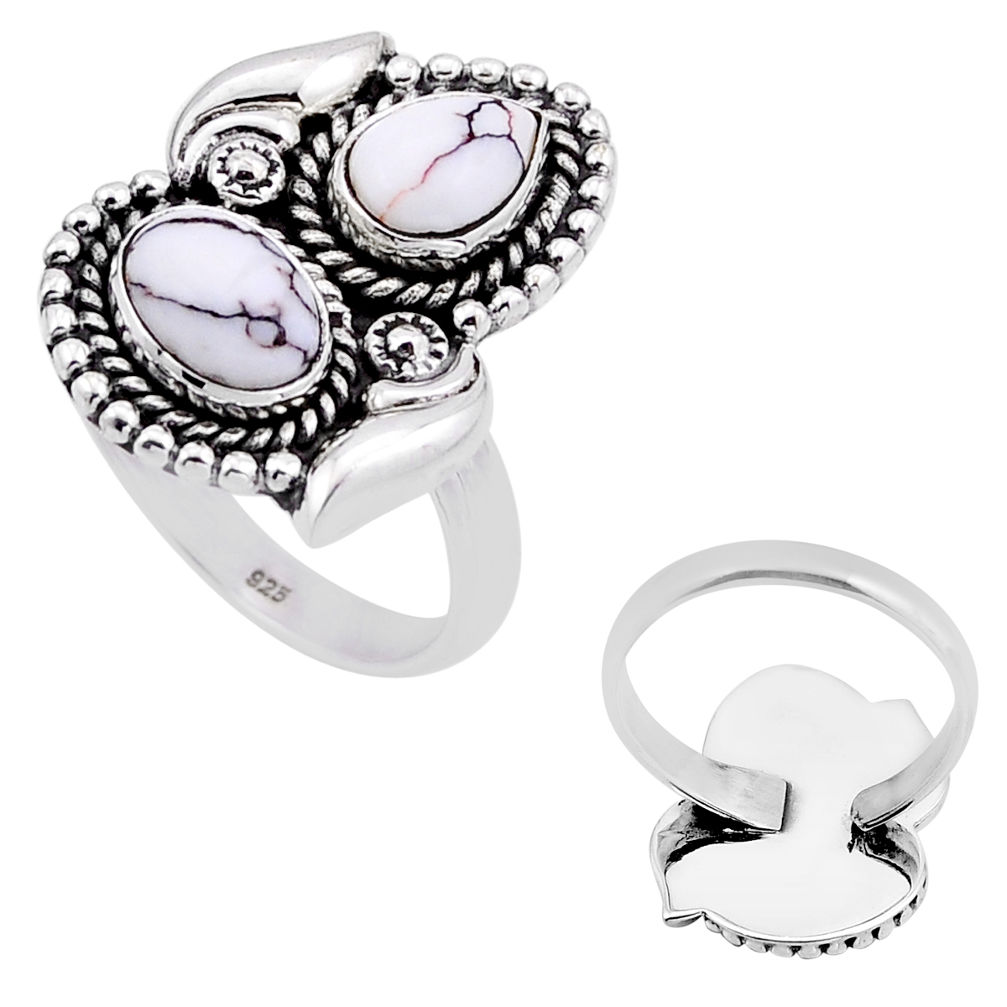 4.23cts back closed wild horse magnesite silver adjustable ring size 9 n52985