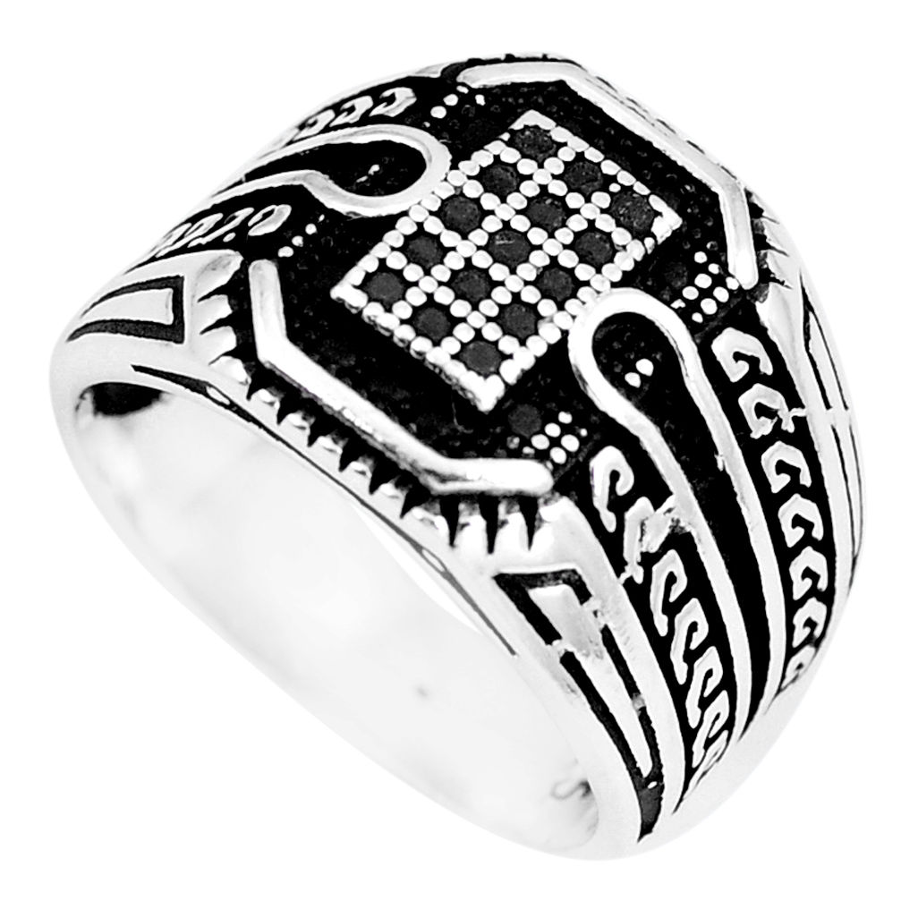 Black onyx round 925 sterling silver mens ring jewelry size 9 c11318