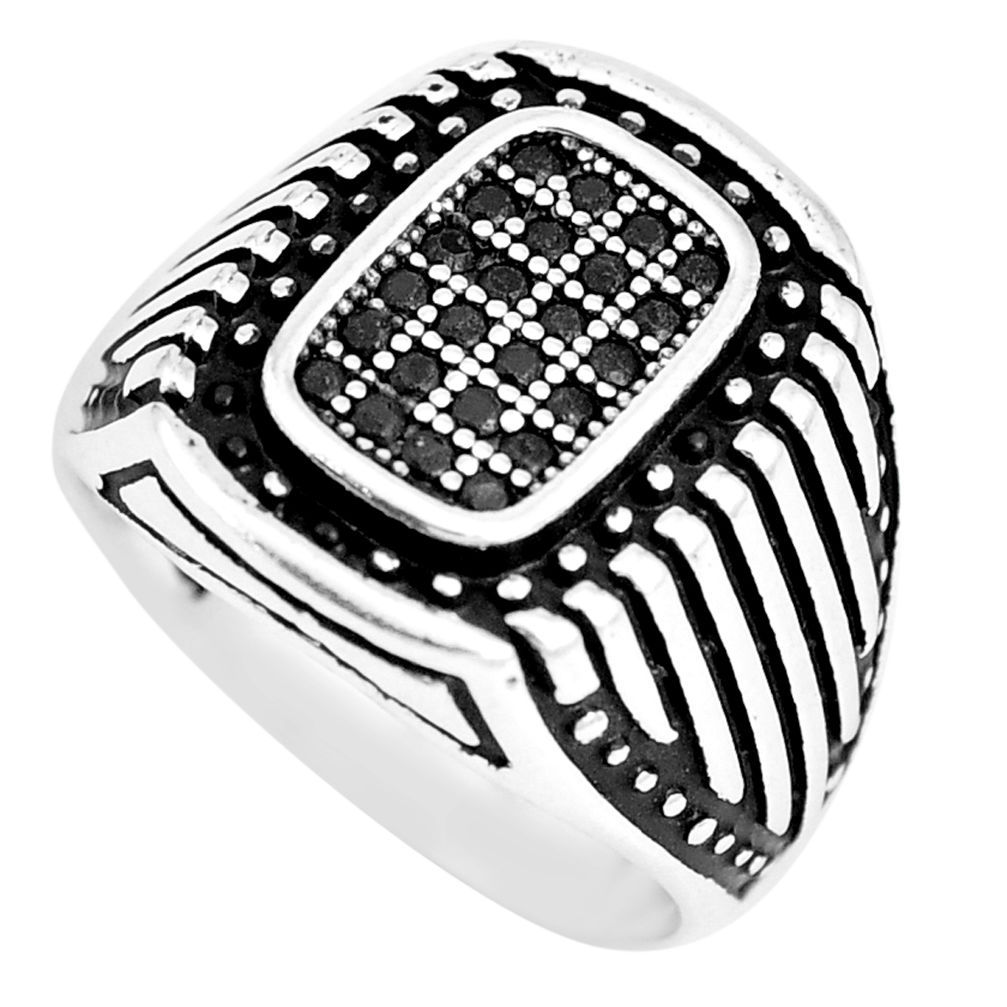 2.66cts black topaz round 925 sterling silver mens ring jewelry size 8.5 c11313