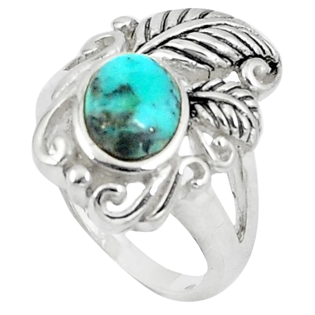 2.81cts blue arizona mohave turquoise 925 silver solitaire ring size 5.5 c10649