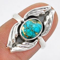 3.11cts blue copper turquoise 925 sterling silver ring jewelry size 6 u87966