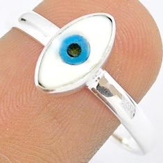 2.62cts blue evil eye talismans 925 sterling silver ring jewelry size 9 u26384