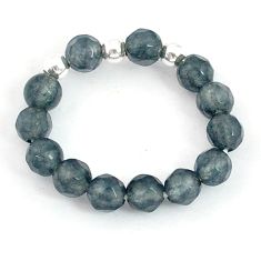 4.47cts blue labradorite 925 silver adjustable beads ring size 8 u30297