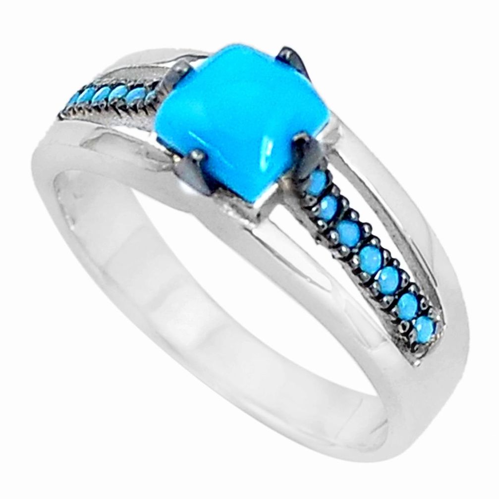 1.39cts blue sleeping beauty turquoise 925 sterling silver ring size 7 c23435