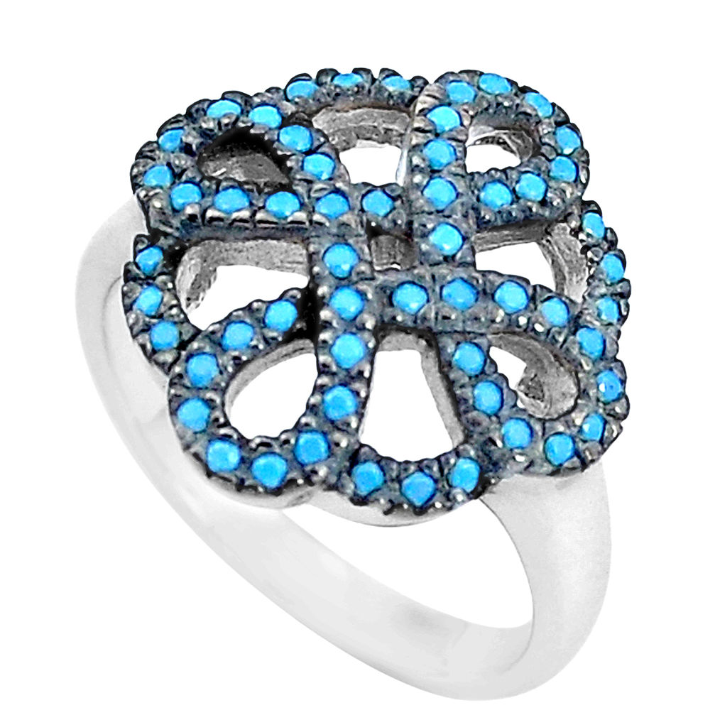 2.41cts blue sleeping beauty turquoise 925 sterling silver ring size 8 c23384