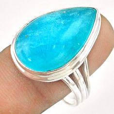 16.67cts blue smithsonite 925 sterling silver ring jewelry size 10 t54305