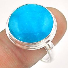 15.36cts blue smithsonite 925 sterling silver ring jewelry size 10 t54308