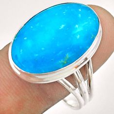 15.97cts blue smithsonite 925 sterling silver ring jewelry size 11 t54315