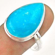 16.17cts blue smithsonite 925 sterling silver ring jewelry size 11 t54320