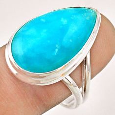 15.39cts blue smithsonite 925 sterling silver ring jewelry size 9 t54317