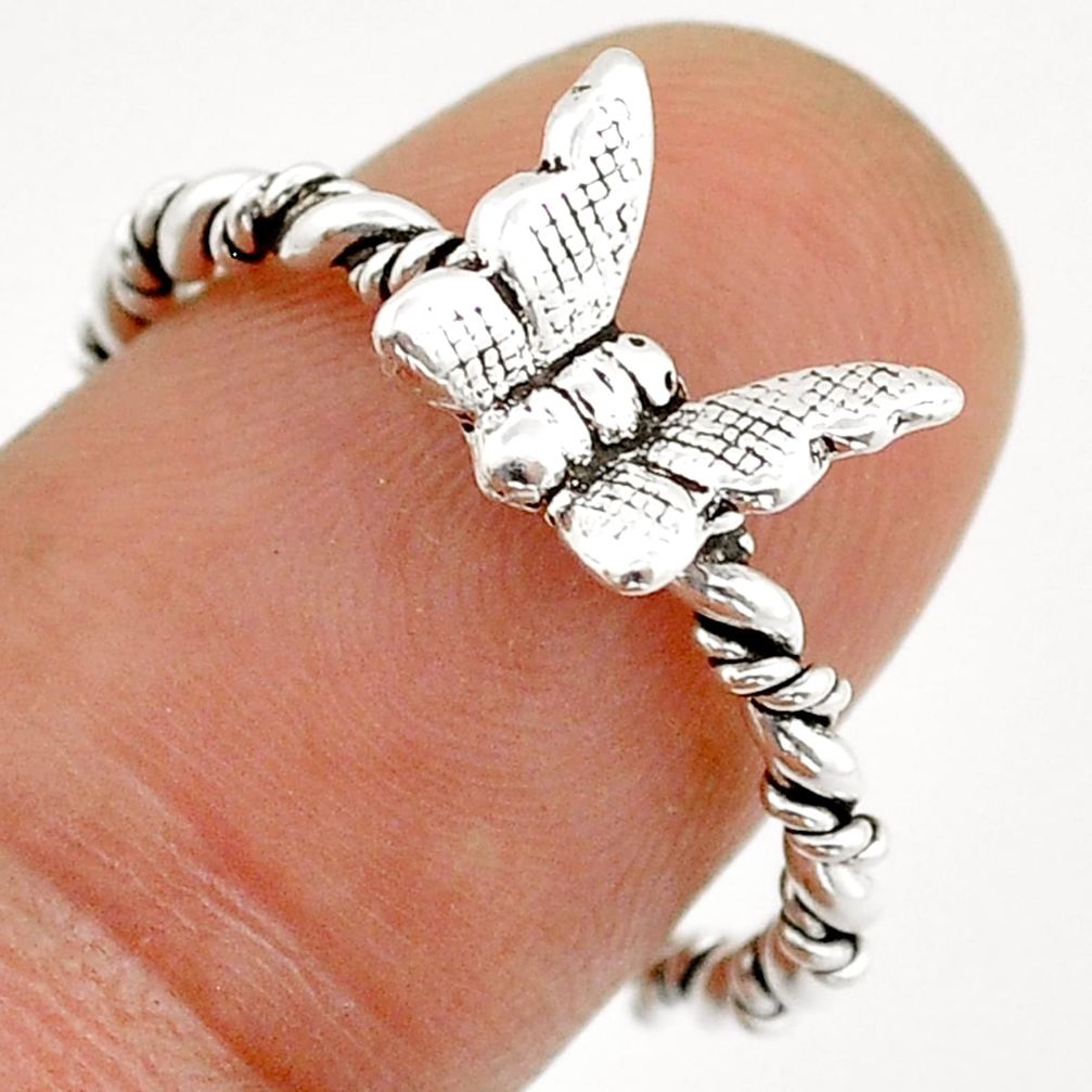 Butterfly indonesian bali style solid 925 silver butterfly ring size 8 c28771