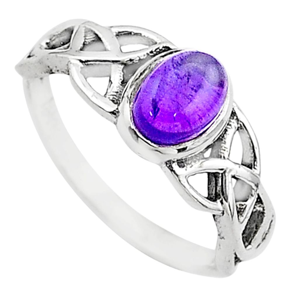 atural purple amethyst 925 sterling silver ring size 7 t69270
