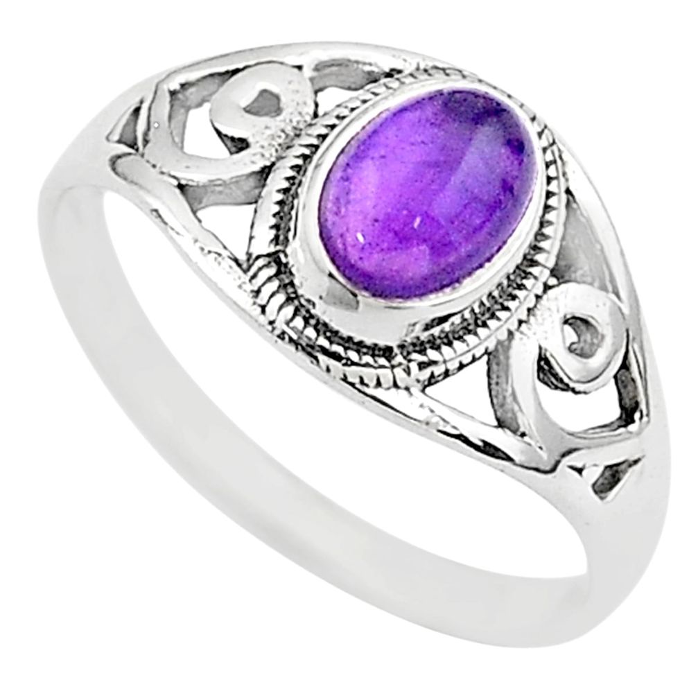 atural purple amethyst 925 sterling silver ring size 9 t69267