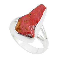 6.85cts chakra healing natural jasper red fancy 925 silver ring size 7 u46800